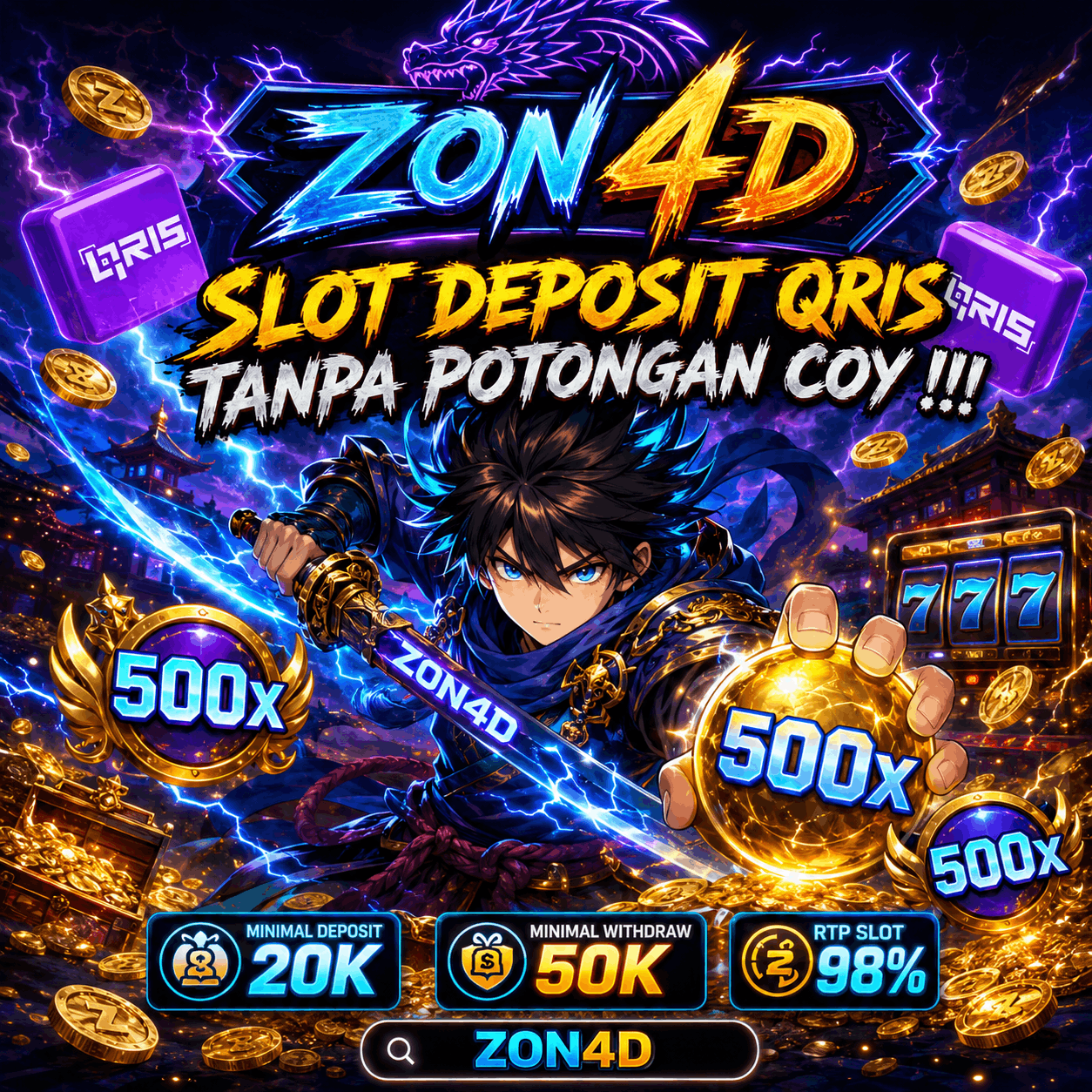 Thumbnail 1 of 3, Poster, Gabung & Mainkan Game Online di Situs ZON4D designed and sold by ZON4D.